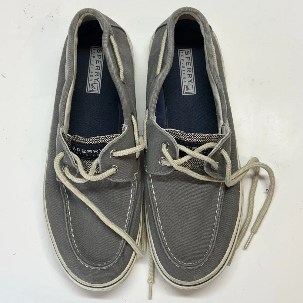 Sperry Top‎ Sider Canvas Deck Boat Shoes Gray Men's Size 10.5
